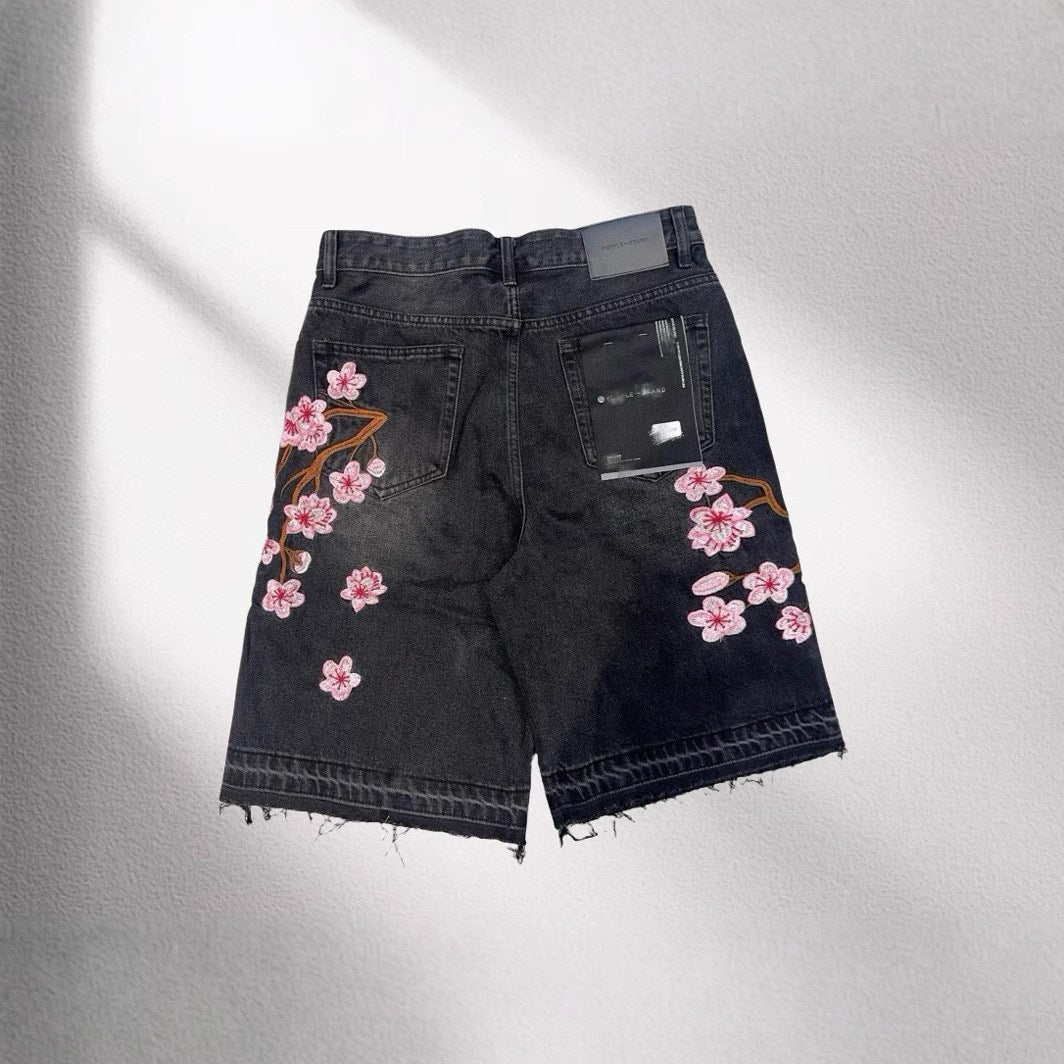 Retro European American Style Anti-old Casual Slim Shorts