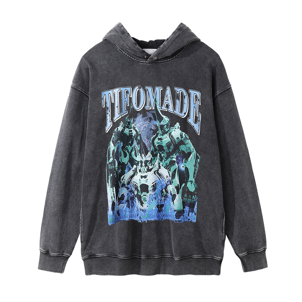 Fashion Personality Printed Hoodie Men