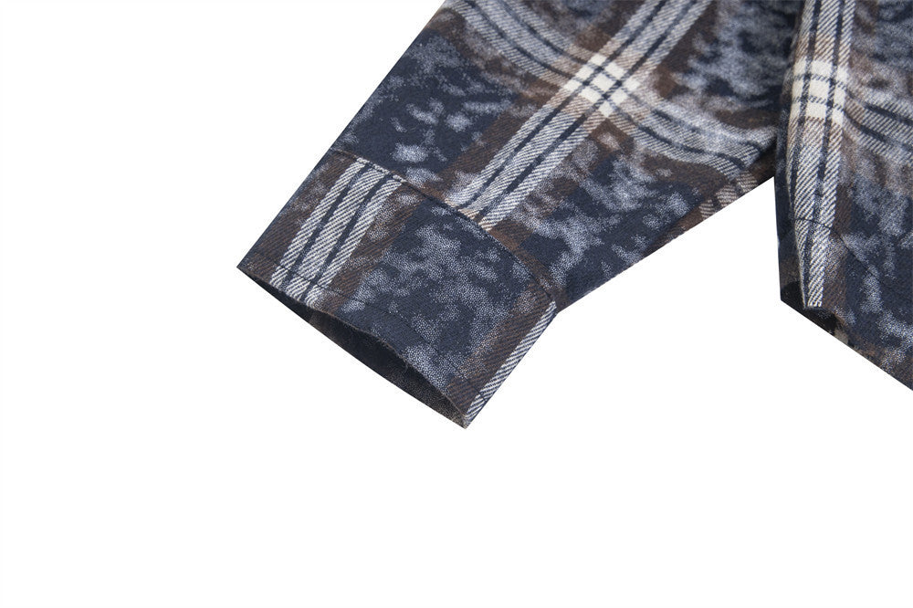 Fashion Personality Punk Loose Plaid Shirt Men