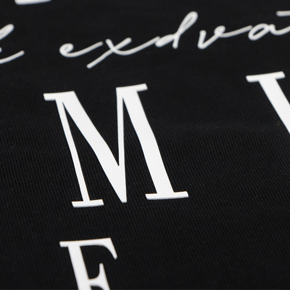 Street Fashion Embroidered Letter Crew Neck Sweater For Men