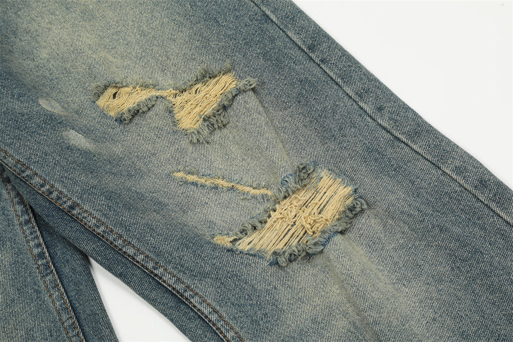 Fashion Personality Water Washed Hole Jeans For Men