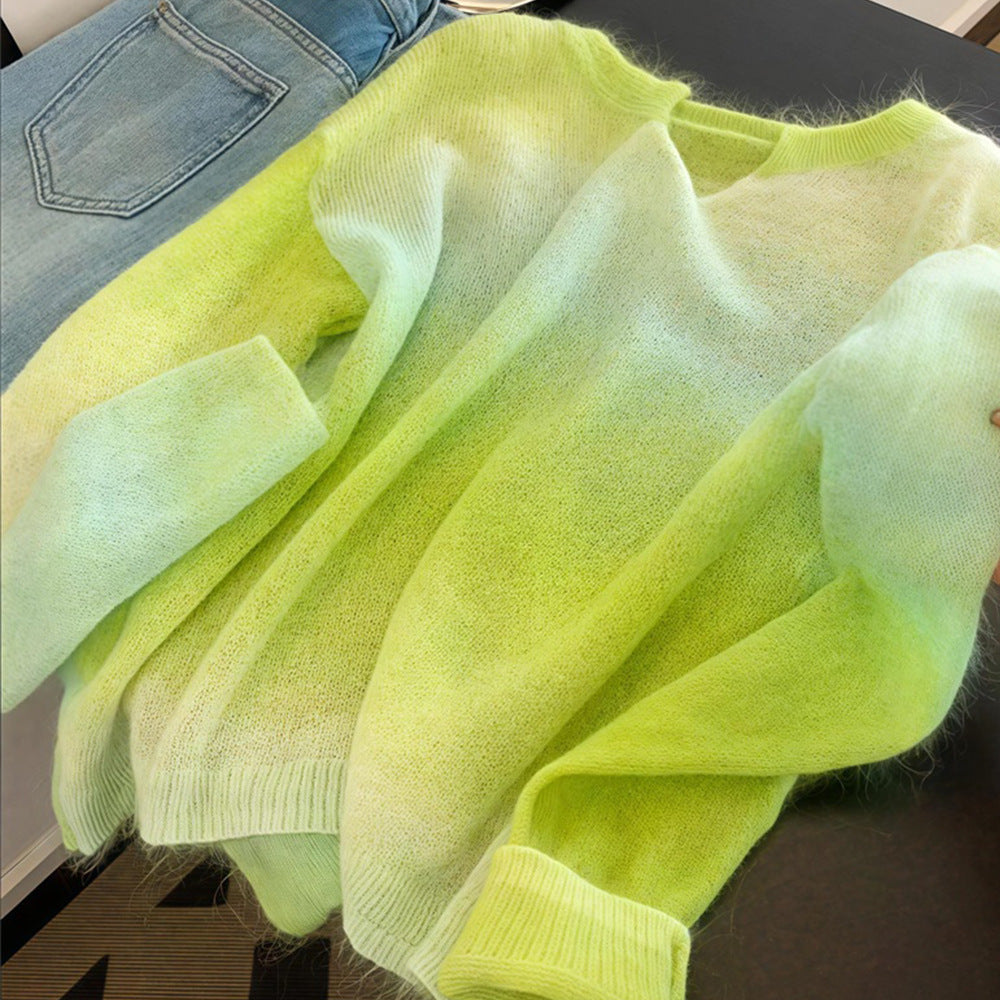 Women's Gradient Slim-fit Sunscreen Knitted Blouse