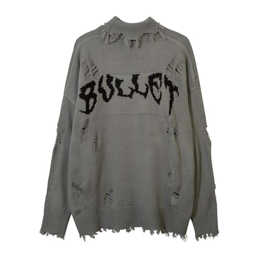 Street Tide Dark Department Letters Jacquard Sweater Men