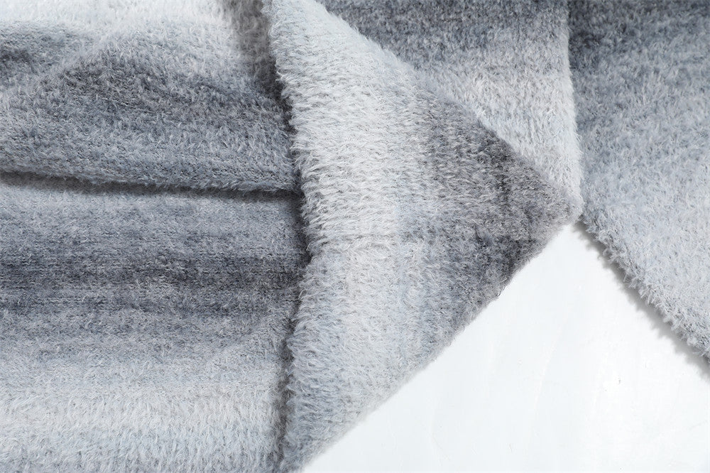 Gradient Stripes Hooded Sweater Men