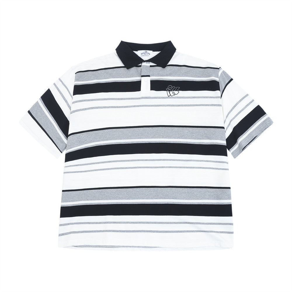 Contrast Color Striped Polo Shirt For Men