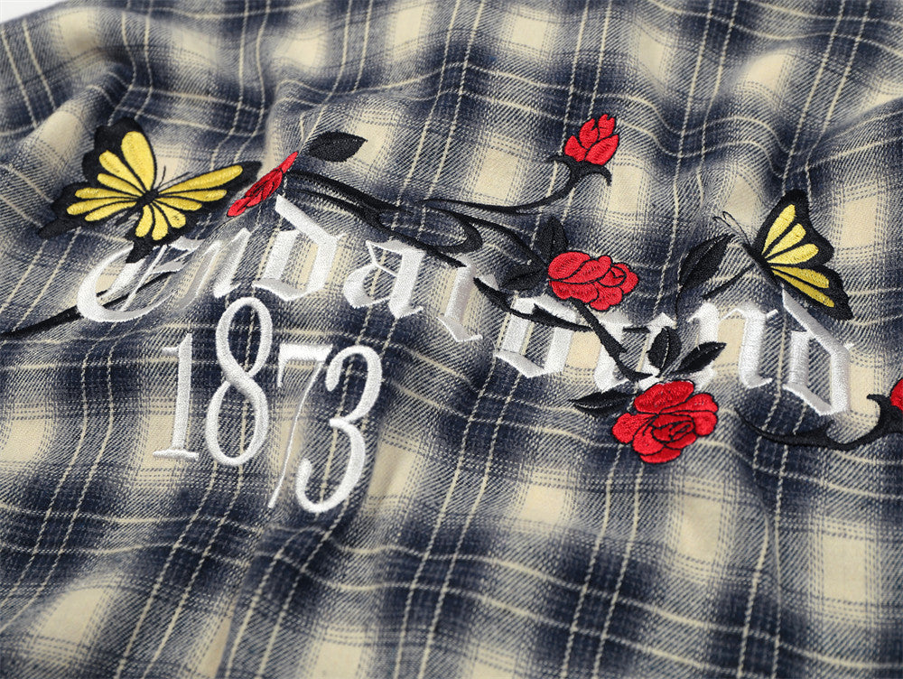 Fashion Loose Plaid Long Sleeve Shirt Men