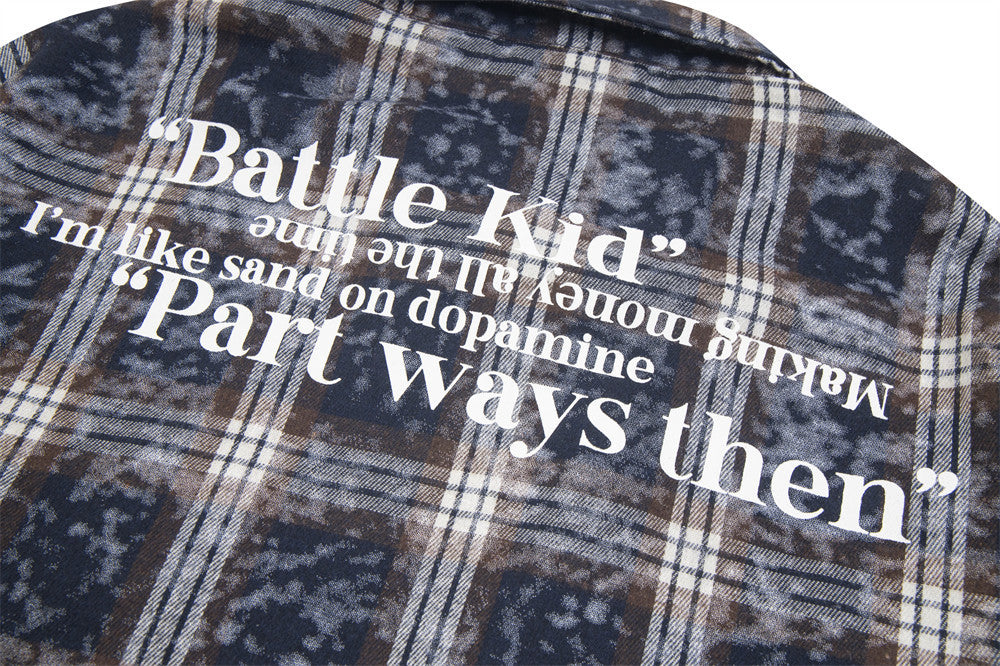 Fashion Personality Punk Loose Plaid Shirt Men