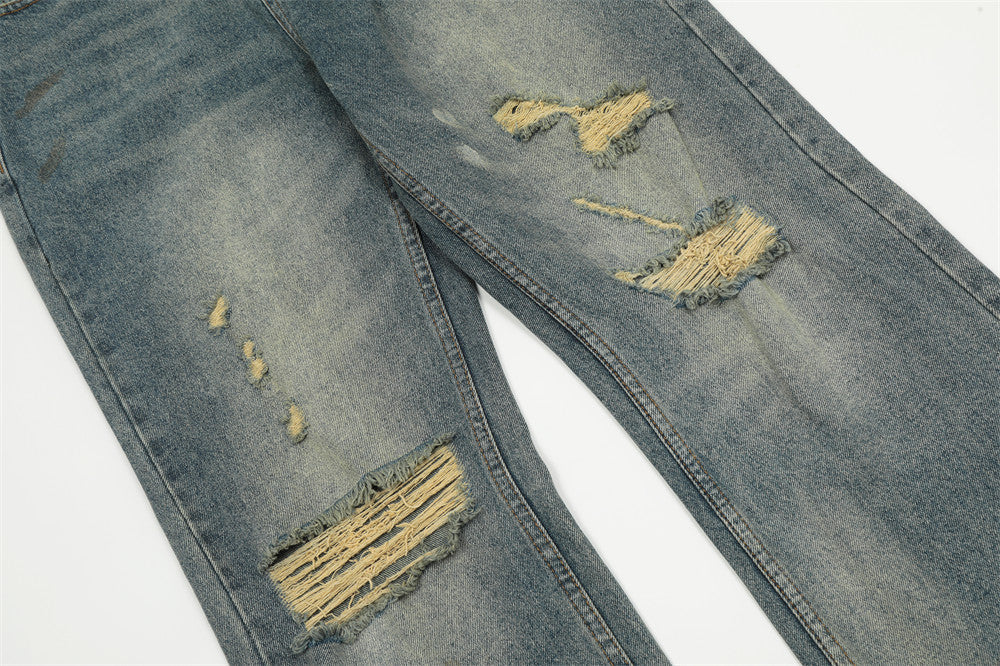 Fashion Personality Water Washed Hole Jeans For Men