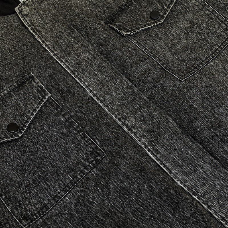 New Solid Color Three-dimensional Pocket Decorative Hooded Cotton-padded Coat