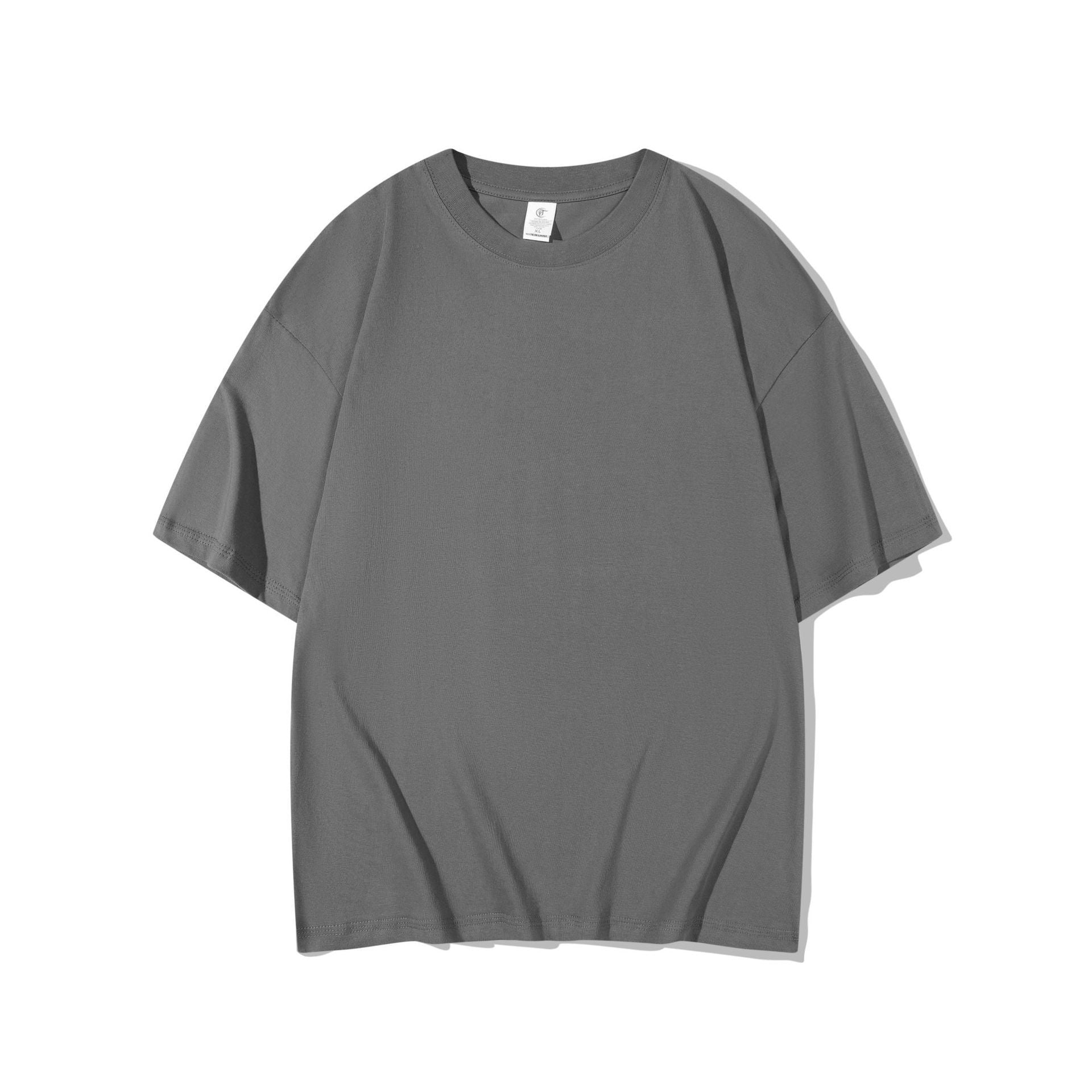 Cotton T-shirt Men's 220g Heavy Solid Color Round Neck Short Sleeves