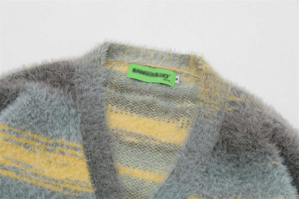 Fashionable Knitted Men's Sweater Coat