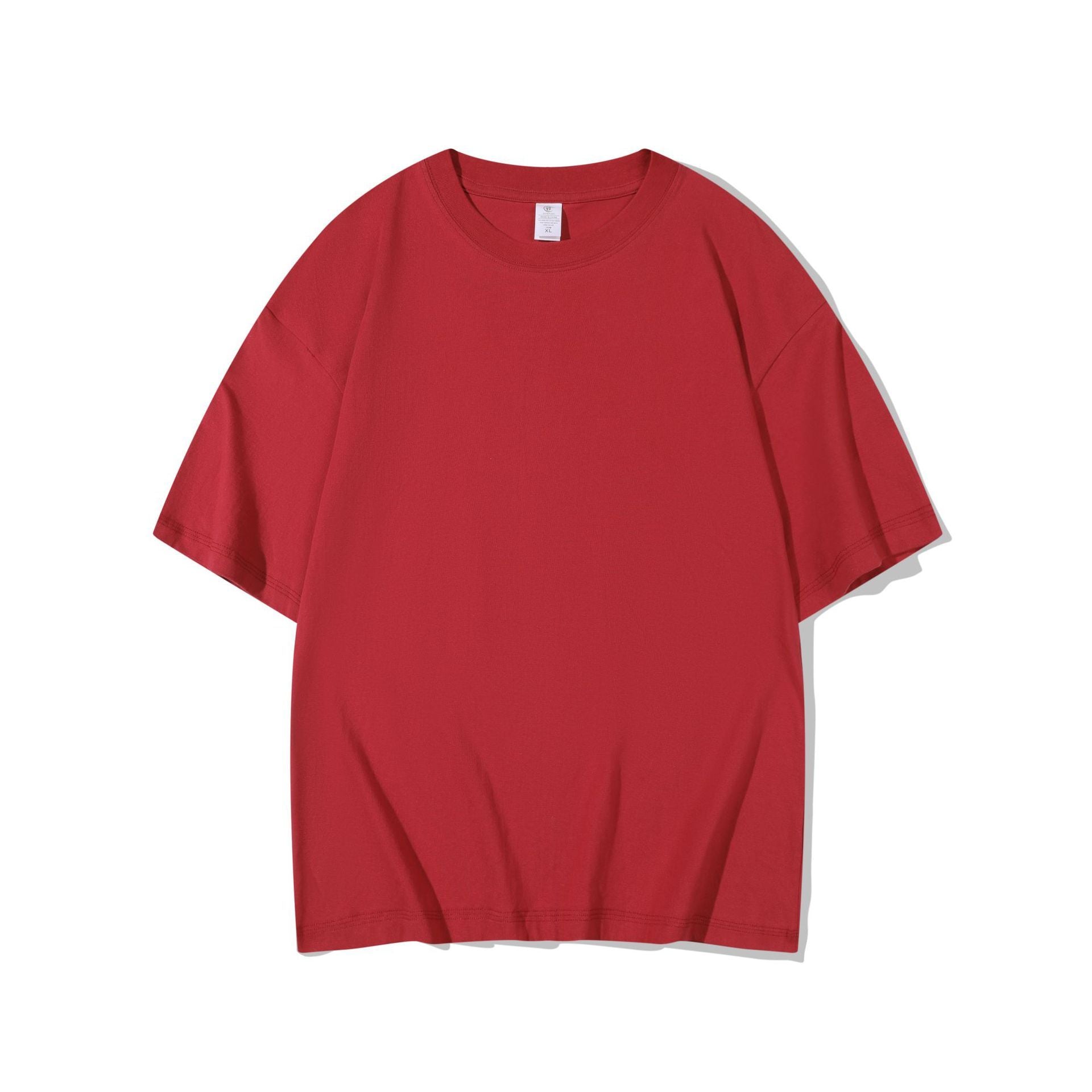 Cotton T-shirt Men's 220g Heavy Solid Color Round Neck Short Sleeves