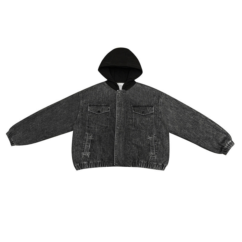 New Solid Color Three-dimensional Pocket Decorative Hooded Cotton-padded Coat