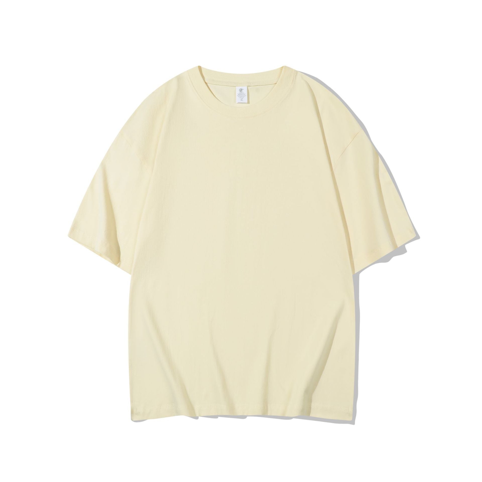 Cotton T-shirt Men's 220g Heavy Solid Color Round Neck Short Sleeves