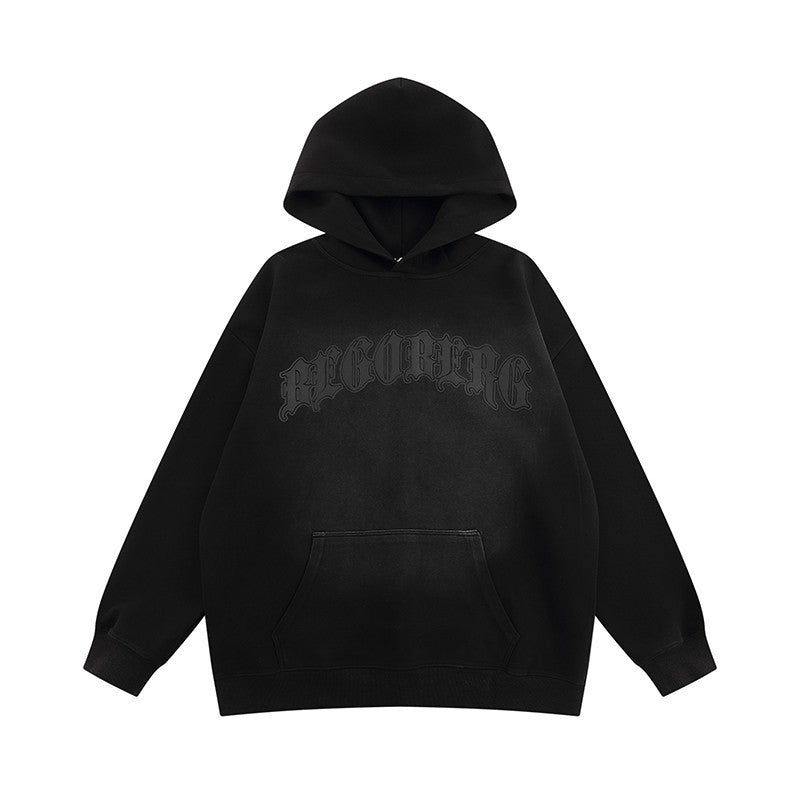 Gothic Letter Printed Hoodie Men