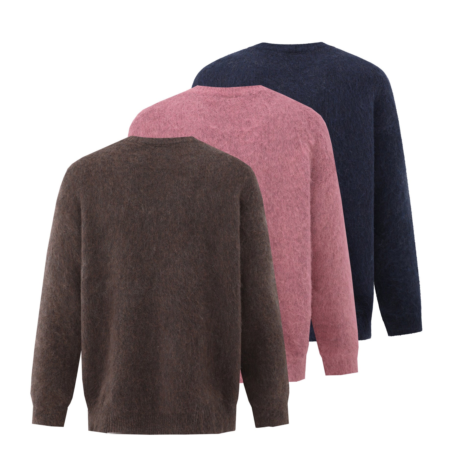 Pullover Crew Neck Sweater Men's Winter Loose Soft Glutinous Warm Top