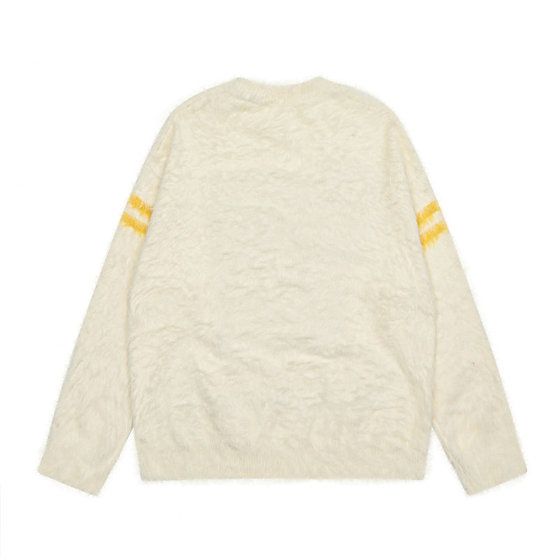 Number Of Letters Contrast Color Sweater Men And Women