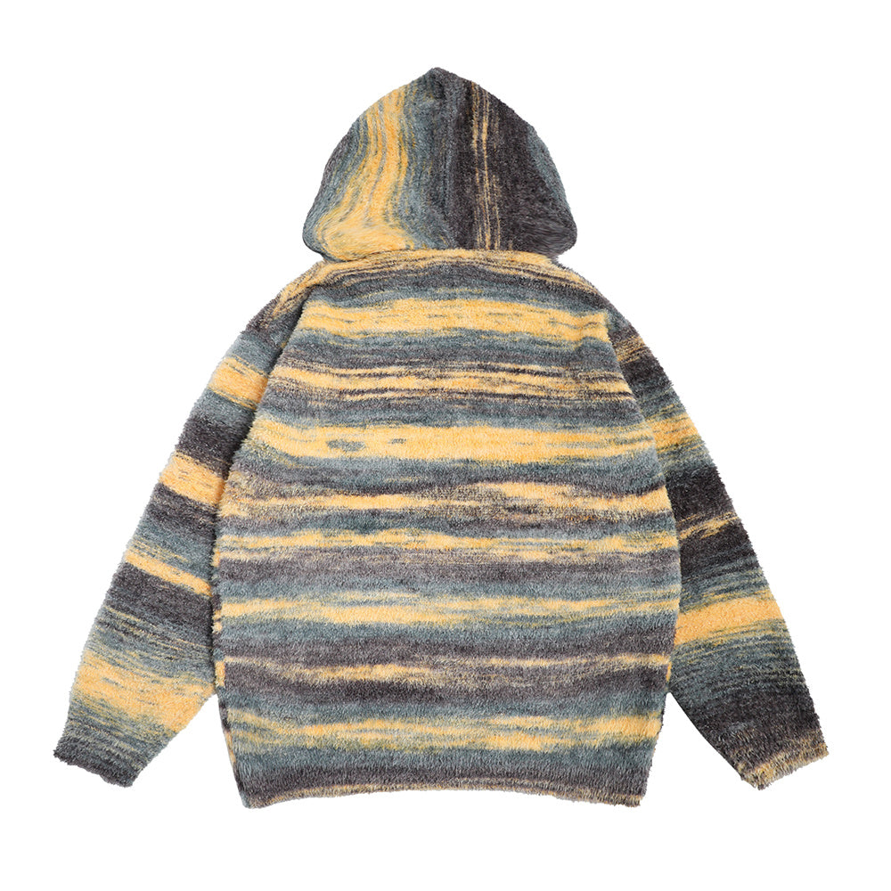 Gradient Stripes Hooded Sweater Men