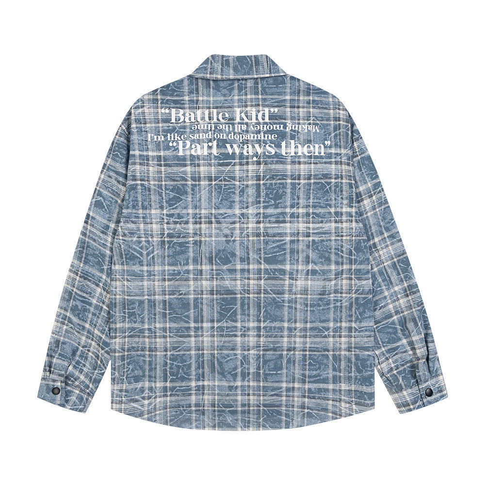 Fashion Personality Punk Loose Plaid Shirt Men