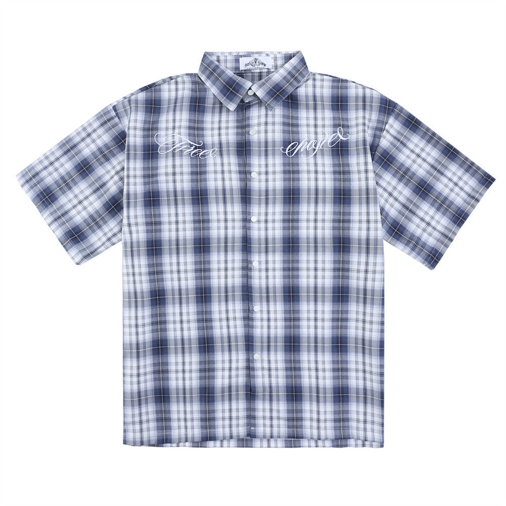 Plaid Short-sleeved Shirt For Men