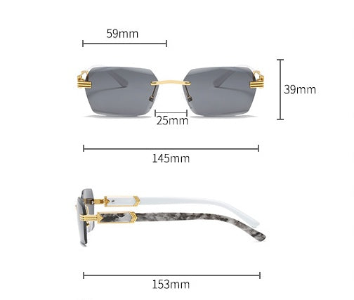 Frameless Sun Glasses Marbling Men's Sunglasses