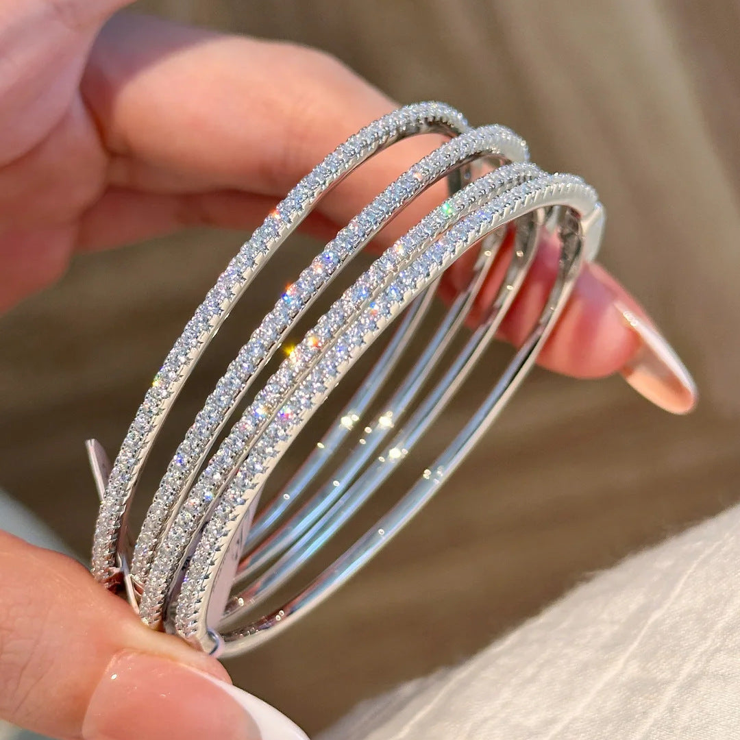 Half Circle Diamond Bracelet Female Affordable Luxury Fashion Niche Exquisite Diamond In The Debris