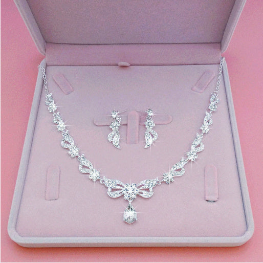 Bridal Necklace Suit Alloy Rhinestone Wedding Accessories