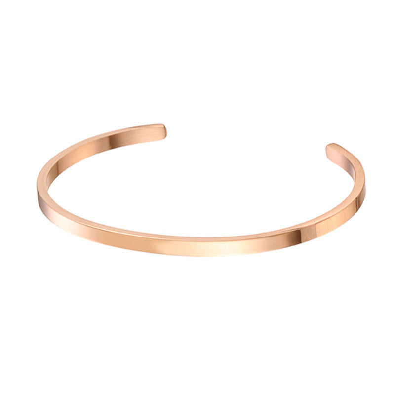 Women's Fashion Simple Glossy Stainless Steel Bracelet