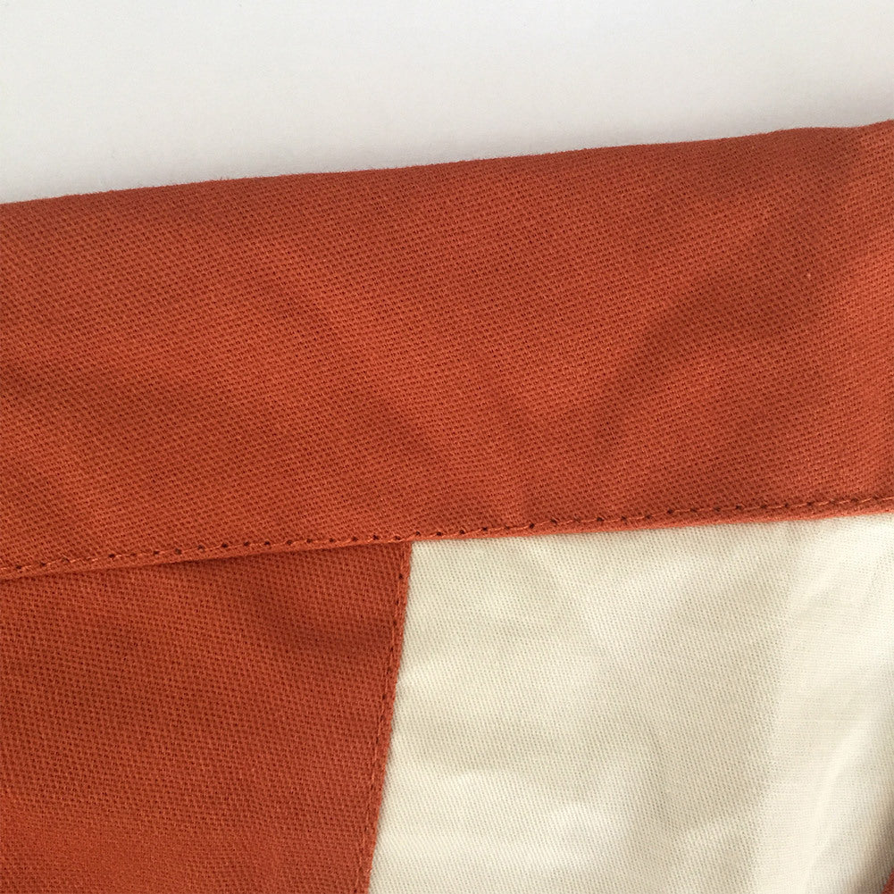 Ochre Beige Stitching Men's  Street Punk Hip-hop Short-sleeved Shirt