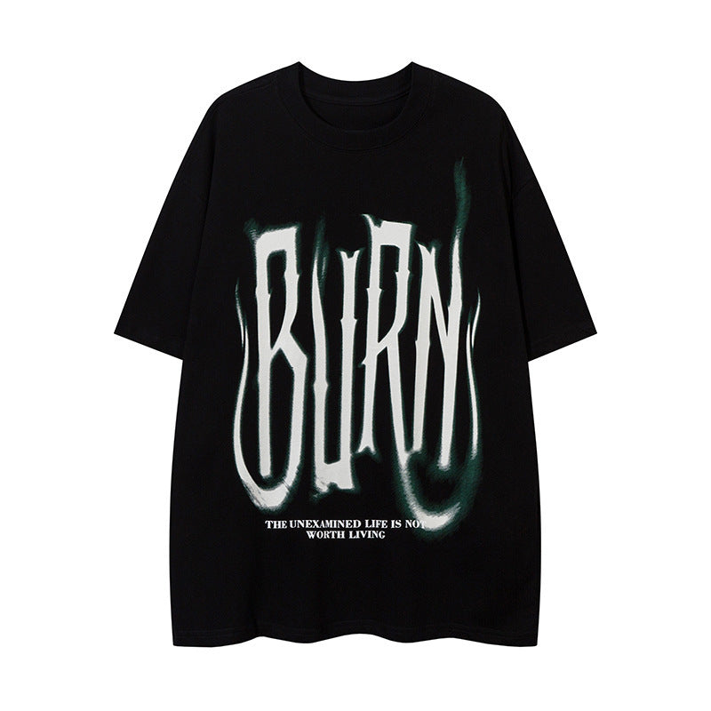 Fashion Gothic Letter Print Short-sleeve Men