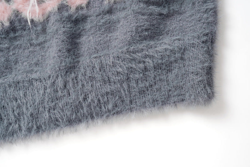 Retro Fashion Brand Contrast Color Letter Tassel Sweater Men